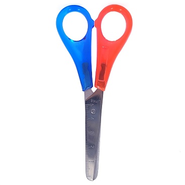 Ножницы для левши Brunnen Heyda, закругленные концы, пластик, нержавеющая сталь, 13 см Синий/красный - 7