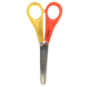Ножницы для левши Brunnen Heyda, закругленные концы, пластик, нержавеющая сталь, 13 см Желтый/красный - 5
